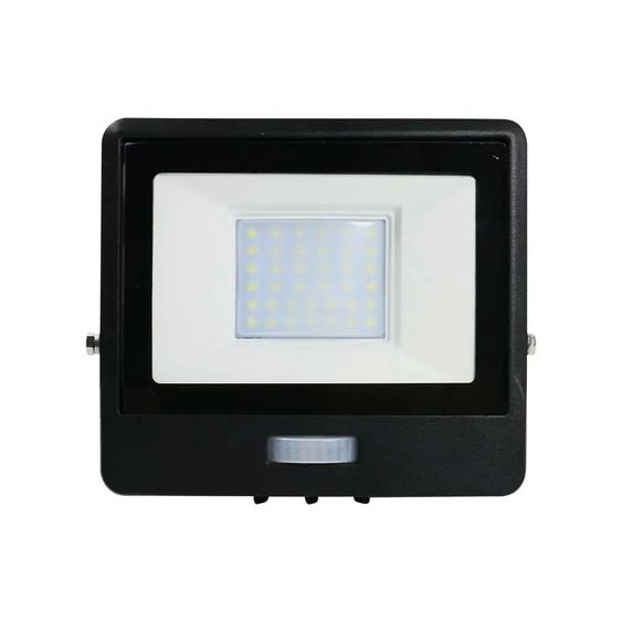 V-TAC beépített mozgásérzékelős LED reflektor 30W természetes fehér, fekete házzal - SKU 20287