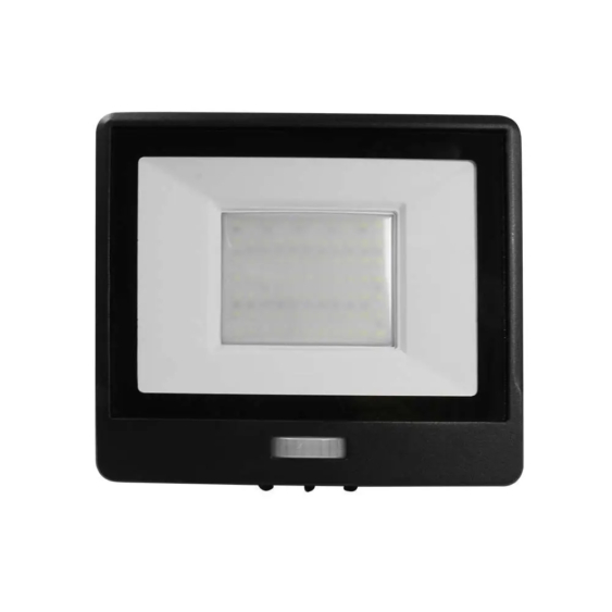V-TAC beépített mozgásérzékelős LED reflektor 50W természetes fehér, fekete házzal - SKU 20290