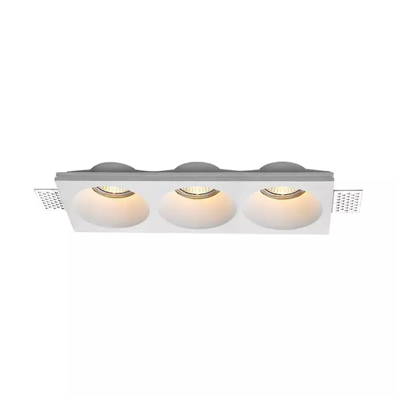 V-TAC beépíthető 3xGU10 LED gipsz spotlámpa keret, hármas keret - SKU 6765