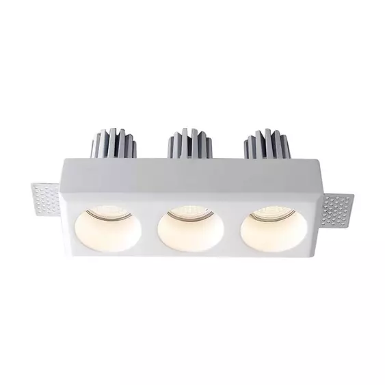 V-TAC beépíthető 3xGU10 LED gipsz spotlámpa keret, hármas keret - SKU 6776