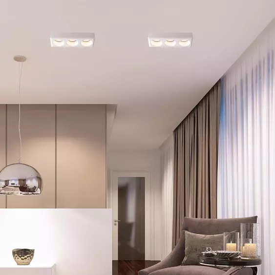 V-TAC beépíthető 3xGU10 LED gipsz spotlámpa keret, hármas keret - SKU 6776