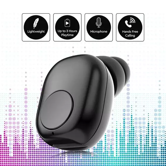 V-TAC Bluetooth fülhallgató, fekete - SKU 7704