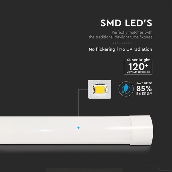 V-TAC bútor, - és pultvilágító LED lámpa 60cm 20W hideg fehér, 120lm/W - SKU 23787