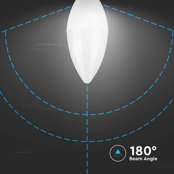 V-TAC C37 6.5W E14 hideg fehér LED gyertya égő - SKU 211131