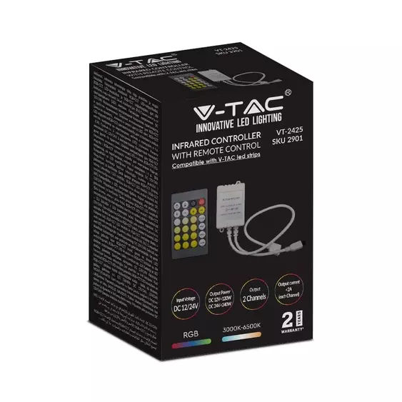 V-TAC CCT LED szalag vezérlő távirányítóval 12/24V - SKU 2901