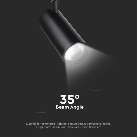 V-TAC COB LED sínes spotlámpa, 40W, 3in1 színhőmérséklet, fekete házzal - SKU 8842