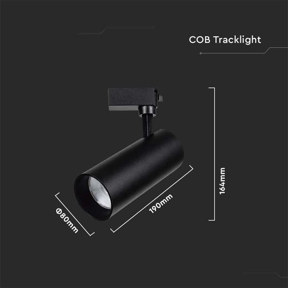 V-TAC COB LED sínes spotlámpa állítható 35W CRI&gt;90 természetes fehér - SKU 20486