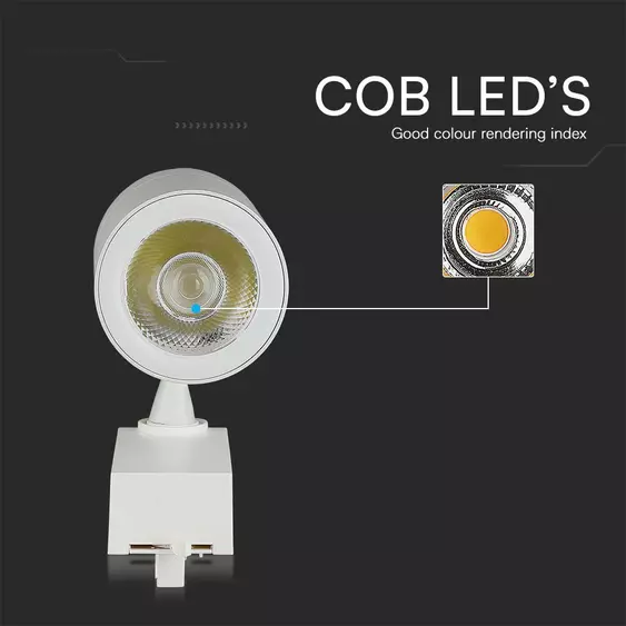 V-TAC COB LED sínes spotlámpa állítható 35W meleg fehér - SKU 211255