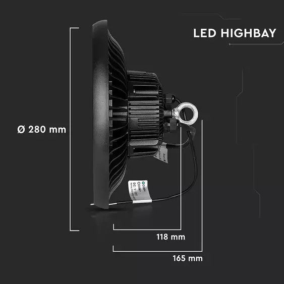 V-TAC csarnokvilágító LED lámpa dimmelhető 100W 120lm/W 120° hideg fehér - SKU 563