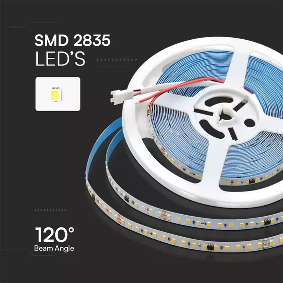 V-TAC DC24V természetes fehér futófény, SMD 2835, 120 LED/m, 10 méter/tekercs - SKU 23608