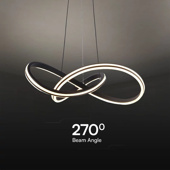 V-TAC Designer 40W LED csillár, fekete színű házzal, állítható színhőmérséklettel - SKU 23373