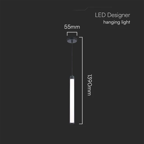 V-TAC Designer függesztett 5W LED lámpa, fekete és fehér, meleg fehér - SKU 23381