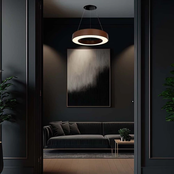 V-TAC dimmelhető 50W designer körcsillár, természetes fehér, Corten barna ház, 120 Lm/W - SKU 6959