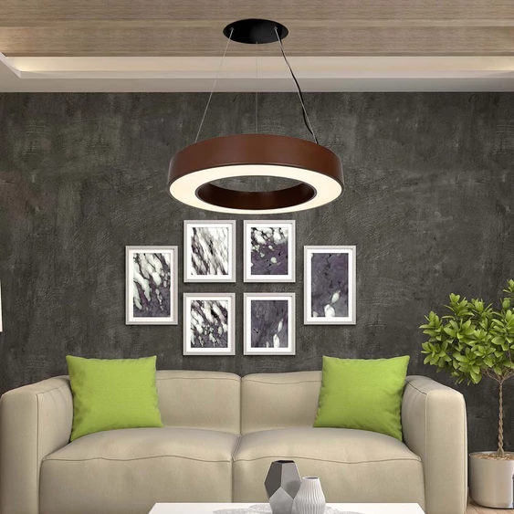 V-TAC dimmelhető 50W designer körcsillár, természetes fehér, Corten barna ház, 120 Lm/W - SKU 6959