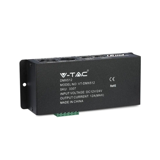 V-TAC DMX 512 LED szalag vezérlő 12V/24V - SKU 3307