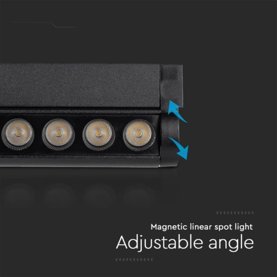 V-TAC dönthető 12W spot LED lámpatest Slim 48V mágneses sínhez, természetes fehér - SKU 10260