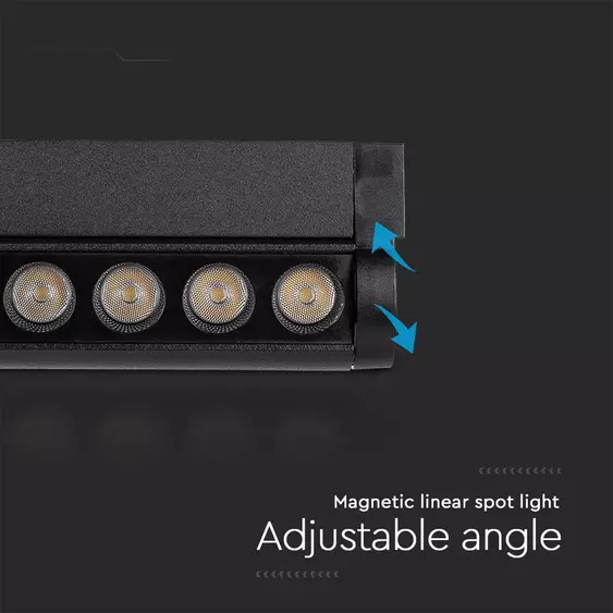 V-TAC dönthető 5W spot LED lámpatest Slim 48V mágneses sínhez, hideg fehér - SKU 10259
