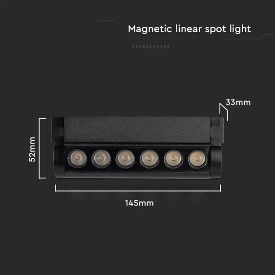 V-TAC dönthető 5W spot LED lámpatest Slim 48V mágneses sínhez, meleg fehér - SKU 10258