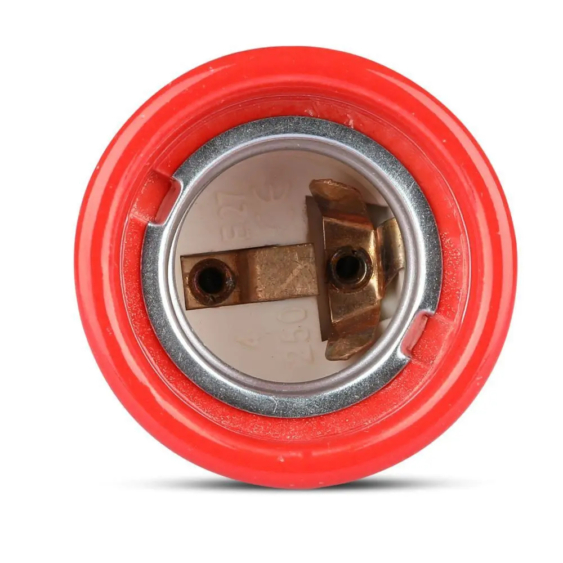 V-TAC E27 piros porcelán foglalat - SKU 3799