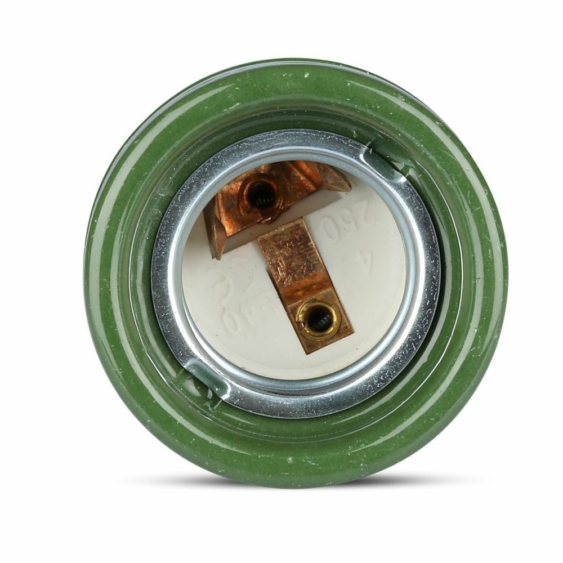 V-TAC E27 zöld porcelán foglalat - SKU 3797
