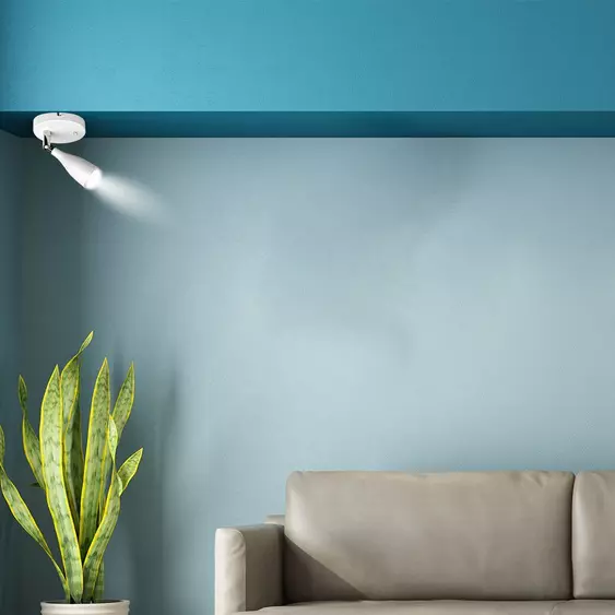 V-TAC egyfejű 4.5W beltéri fehér fali LED lámpa, kapcsolóval, meleg fehér, 90 Lm/W - SKU 218675