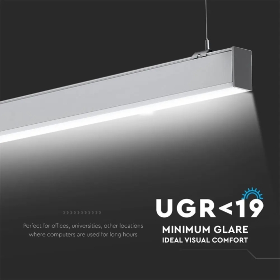 V-TAC ezüst függeszthető, dimmelhető lineáris LED lámpa 120cm 40W természetes fehér - SKU 21384