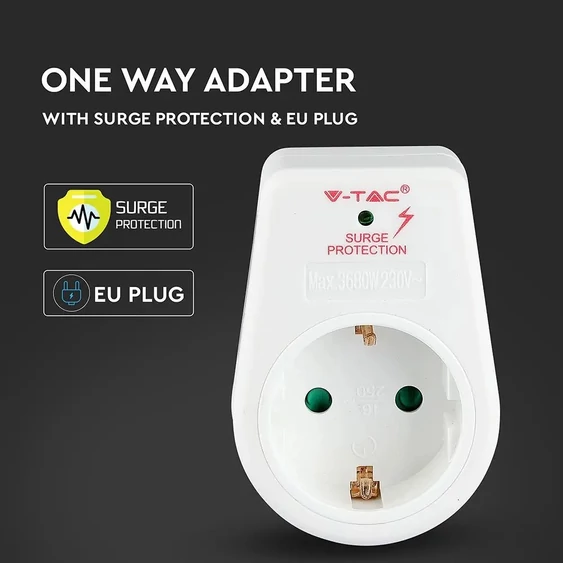 V-TAC fali adapter túlfeszültség elleni védelemmel - SKU 8809