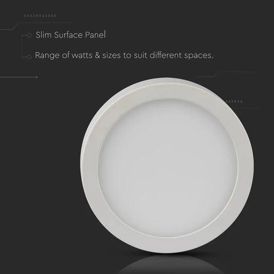 V-TAC falon kívüli mennyezeti kerek LED panel 18W meleg fehér - SKU 4916