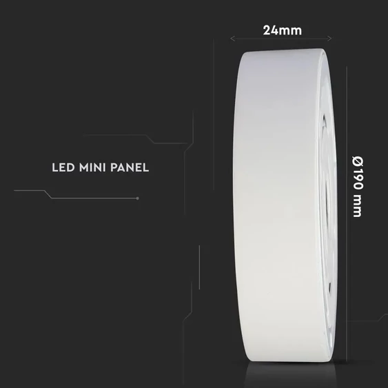 V-TAC falon kívüli mennyezeti kerek LED panel 18W természetes fehér - SKU 4917