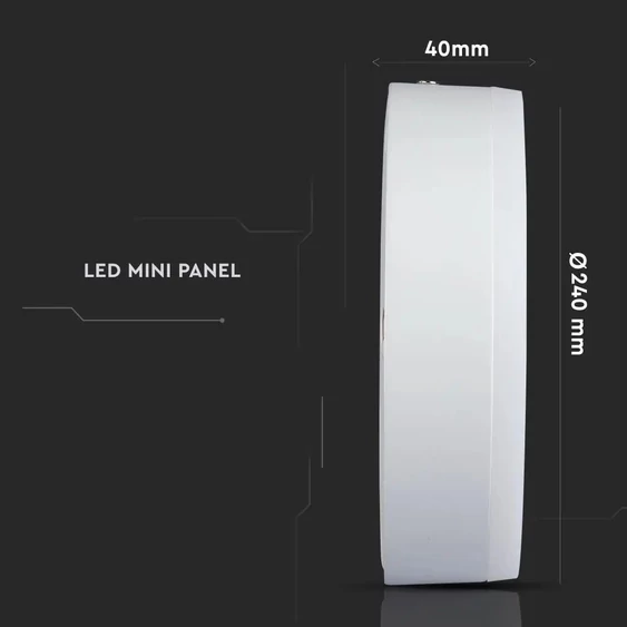 V-TAC falon kívüli mennyezeti kerek LED panel 22W hideg fehér - SKU 4898