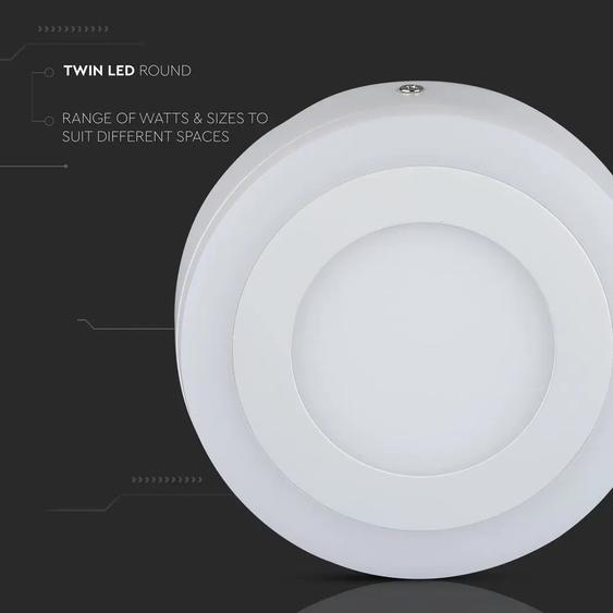 V-TAC falon kívüli mennyezeti kerek LED panel 22W természetes fehér - SKU 4897