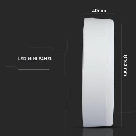 V-TAC falon kívüli mennyezeti kerek LED panel 8W hideg fehér - SKU 4892