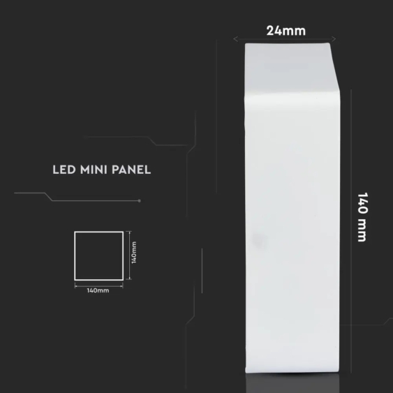 V-TAC falon kívüli mennyezeti szögletes LED panel 12W hideg fehér - SKU 4915
