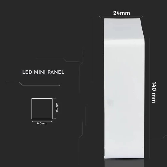 V-TAC falon kívüli mennyezeti szögletes LED panel 12W természetes fehér - SKU 4914