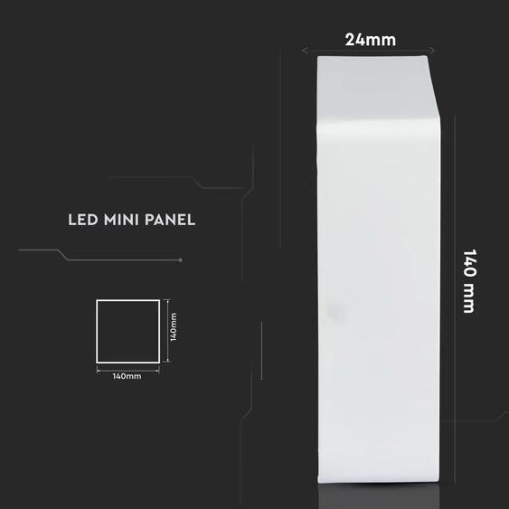 V-TAC falon kívüli mennyezeti szögletes LED panel 12W természetes fehér - SKU 4914