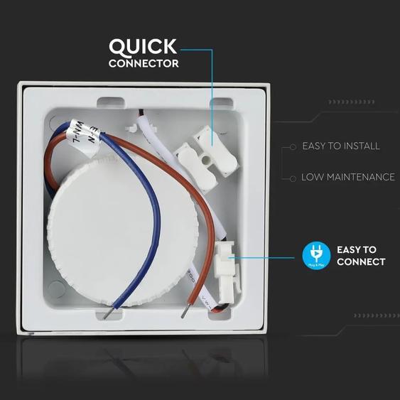 V-TAC falon kívüli mennyezeti szögletes LED panel 18W meleg fehér - SKU 4919