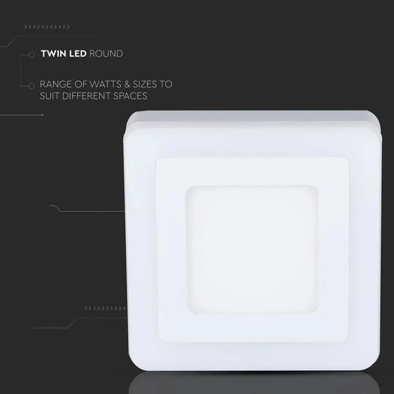 V-TAC falon kívüli mennyezeti szögletes LED panel 8W természetes fehér - SKU 4923