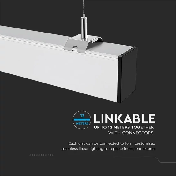 V-TAC fehér függeszthető, dimmelhető lineáris LED lámpa 120cm 40W természetes fehér - SKU 21383