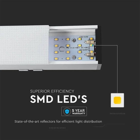 V-TAC fehér függeszthető, dimmelhető lineáris LED lámpa 120cm 40W természetes fehér - SKU 21383