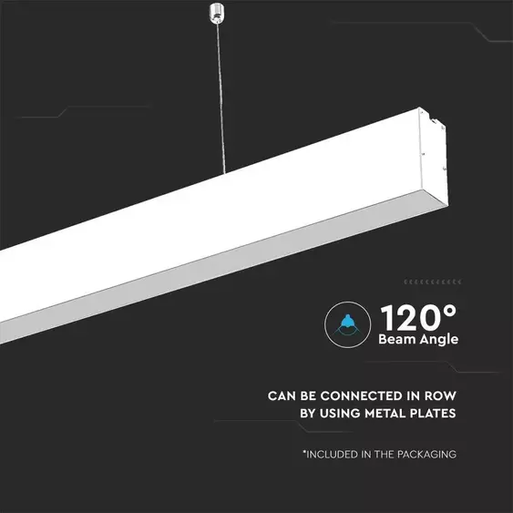 V-TAC fehér mennyezetre függeszthető lineáris LED lámpa 120cm 40W hideg fehér - SKU 21602