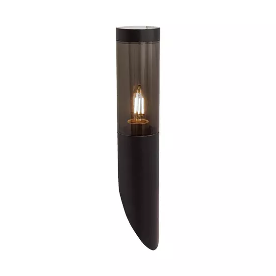 V-TAC fekete kültéri fali lámpa, E27 foglalattal, füstözött búrával - SKU 10470