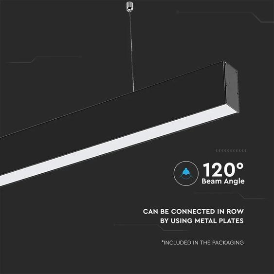 V-TAC fekete mennyezetre függeszthető lineáris LED lámpa 120cm 40W meleg fehér - SKU 21882