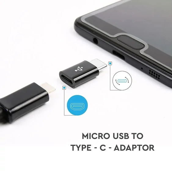 V-TAC fekete, Micro USB - Type-C átalakító - SKU 8471