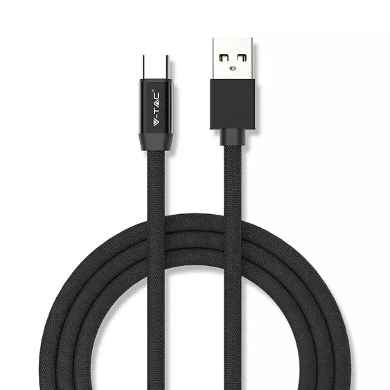 V-TAC fekete, USB - Type-C 1m hálózati kábel - SKU 8498