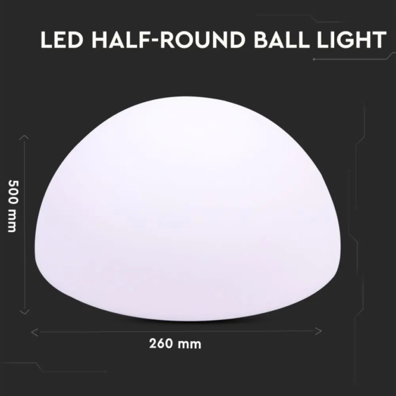 V-TAC félgömb alakú RGB színváltós akkus LED dekoráció - SKU 40221