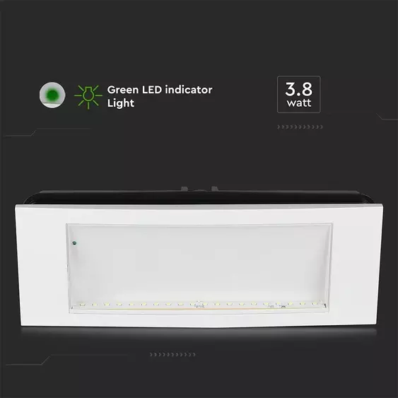 V-TAC felületre szerelhető LED-es EXIT lámpa 3.8W - SKU 899