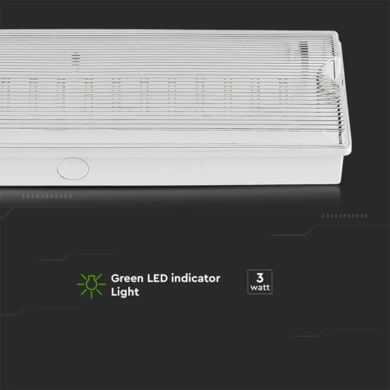 V-TAC felületre szerelhető LED-es EXIT lámpa IP65 3W - SKU 83111