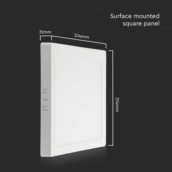 V-TAC felületre szerelhető szögletes Back-Lit LED panel 18W, hideg fehér, 110 Lm/W - SKU 10500