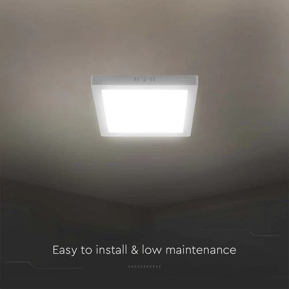 V-TAC felületre szerelhető szögletes Back-Lit LED panel 18W, hideg fehér, 110 Lm/W - SKU 10500