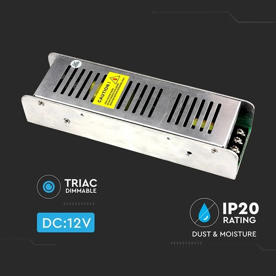 V-TAC fémházas dimmelhető LED tápegység 12V 100W 8.5A - SKU 3256